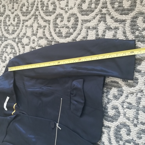 (L) Andy The-Anh Metallic Navy Blazer Black Tie Occasion Luxury Formal Office - Picture 3 of 8